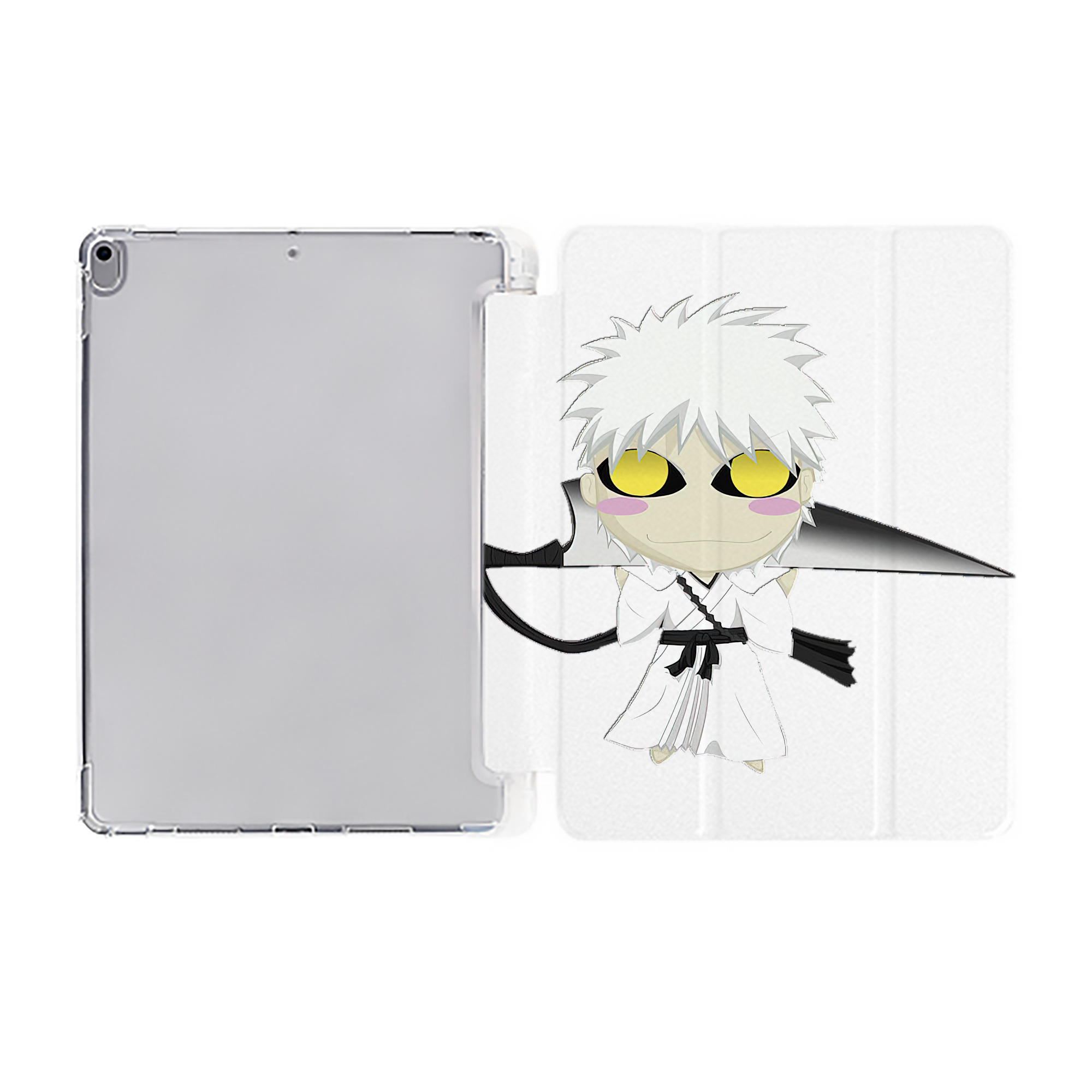 （画像用） ブリーチ 黒崎一護（くろさき いちご）BLEACH Kurosaki Ichigo IPad ケース ペン収納付き 三つ折りスタンド PUレザー×シリコン 対応機種9.5/10.5/10.9インチ